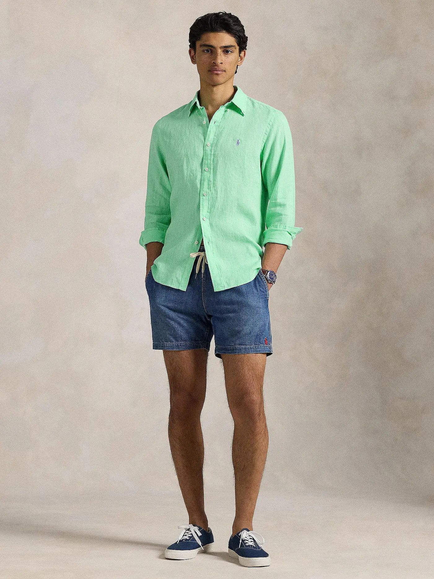 POLO RALPH LAUREN | Leinenhemd Custom Fit | türkis